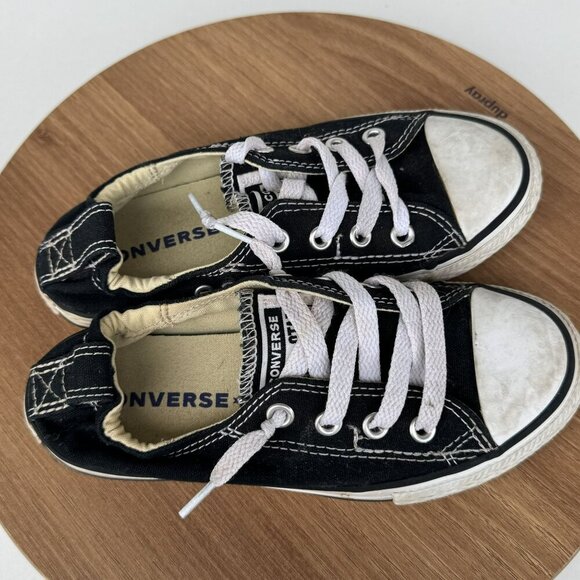 Converse All Star Black Low-Top Kids Sneaker Canvas Slip on shoes Size 13 Junior - Picture 7 of 8